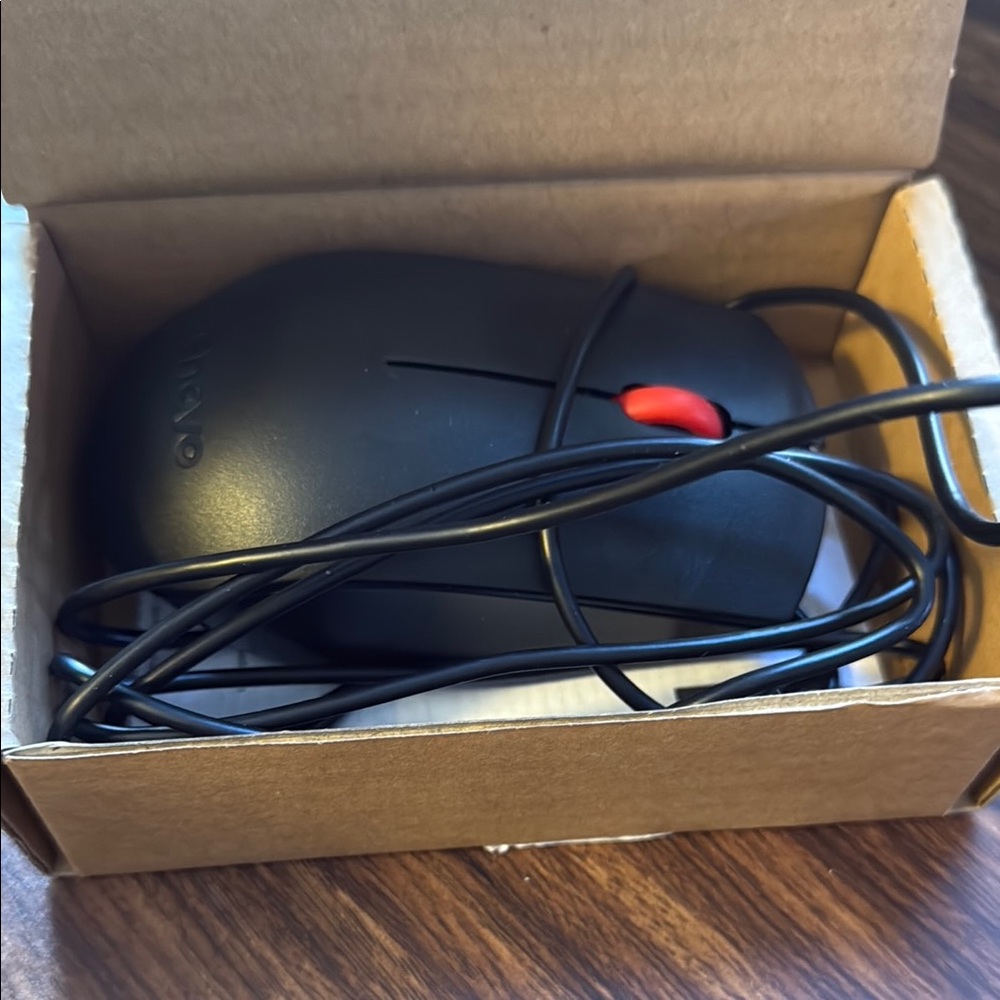 Lenovo Black Wired Mouse